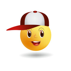 Emoji smile in a cap