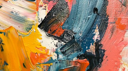 Obraz premium Modern expressive painting in closeup view 