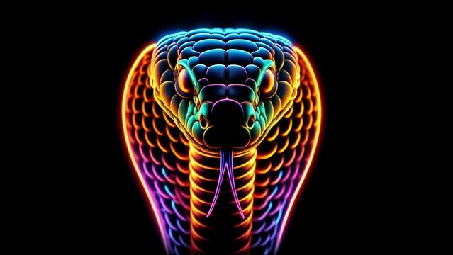 Neon Cobra Snake With Glowing Scales
