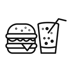 Fast Food Icon Perfect for Burgers and Sodas