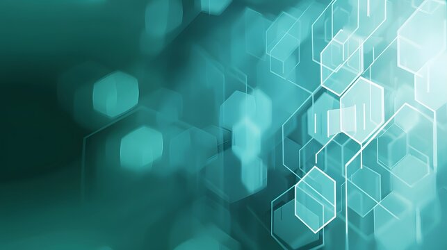 Geometric hexagon pattern with futuristic teal background highlighting connectivity and innovation