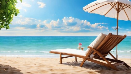 chairs and umbrella on the beach