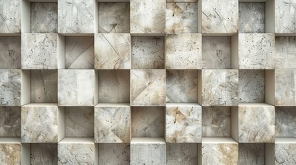 Abstract geometric pattern of wood squares.