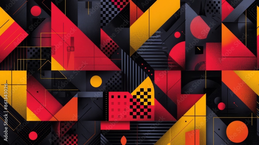 Poster updated and trendy geometric design in a repeating layout