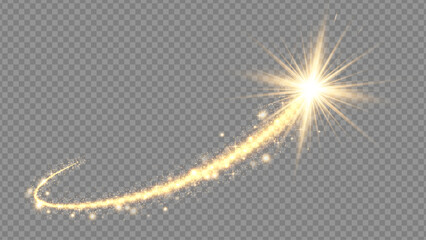 Light glow effect stars bursts with sparkles isolated on transparent background. Stock royalty free vector illustration. PNG	