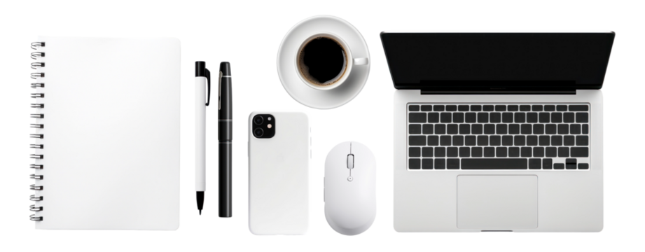 Work from home stationery set  png cut out element set - Powered by Adobe