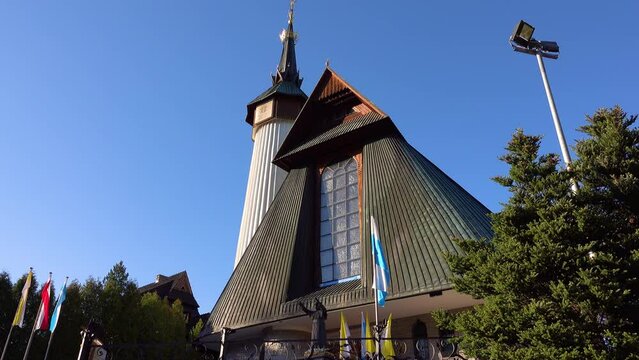 Marian Shrine of Our Lady of Fatima in Zakopane, Poland was built in years 1987 to 1992. In 1997, consecration under patronage of Mother of God of Fatima by Pope John Paul II.