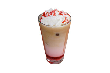iced coffee with cherry cream