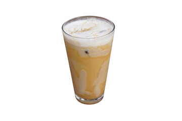 iced cappuccino, isolated on white background