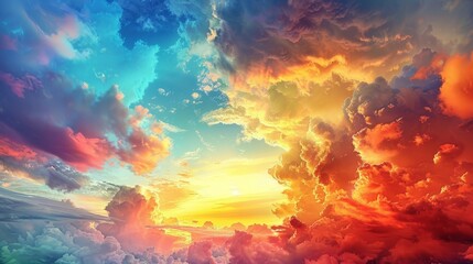 Fototapeta premium The intricate patterns and swirls of color in the sky create a sense of energy and excitement, capturing the beauty of a new day dawning