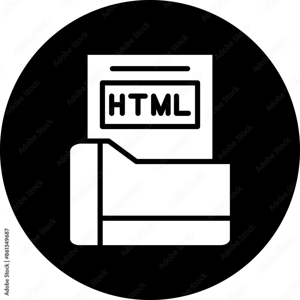 Poster vector design html file icon style