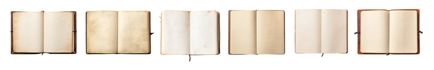 PNG Vintage open blank books set
