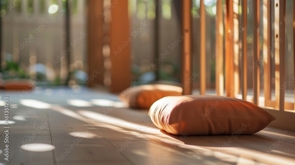 Poster the gentle sound of fabric rustling fills the meditation space adding to the tranquil ambiance.
