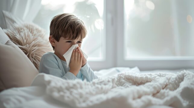 The child with a tissue