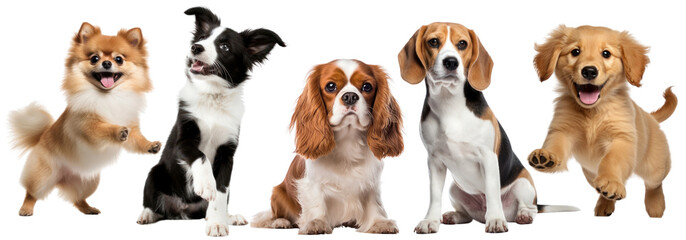 Obraz premium Happy cute puppies animal set