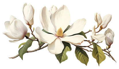 Obraz premium PNG Magnolia blossom flower plant.