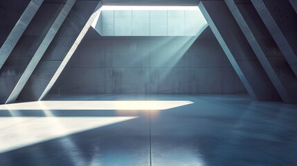 Obraz premium Sleek Modern Architectural Interior with Blank Concrete Floor for Vehicle Display