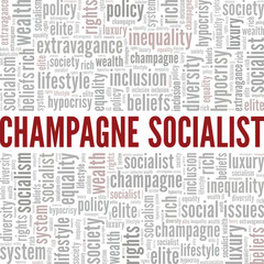 Fototapeta premium Champagne Socialist word cloud conceptual design isolated on white background.