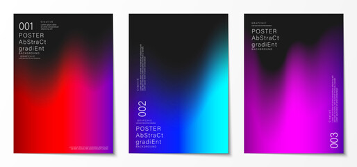 Gradient blurred backgrounds set modern abstract colorful patterns graphic. Design template collection for cover and poster. Vector illustration