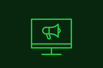 shout megaphone illustration in flat style design. Vector illustration.