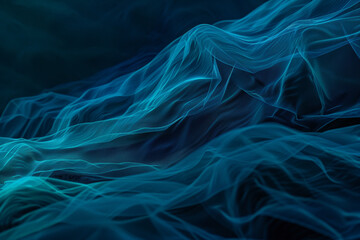 Obraz premium Abstract Ethereal Blue Waves with Fluid Layered Patterns and Textures