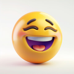 Fototapeta premium a single 3d icon of smile Squinting Faceemoji