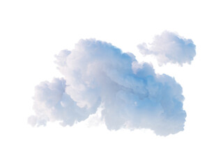 3d render, abstract cumulus, realistic cloud clip art isolated on white background