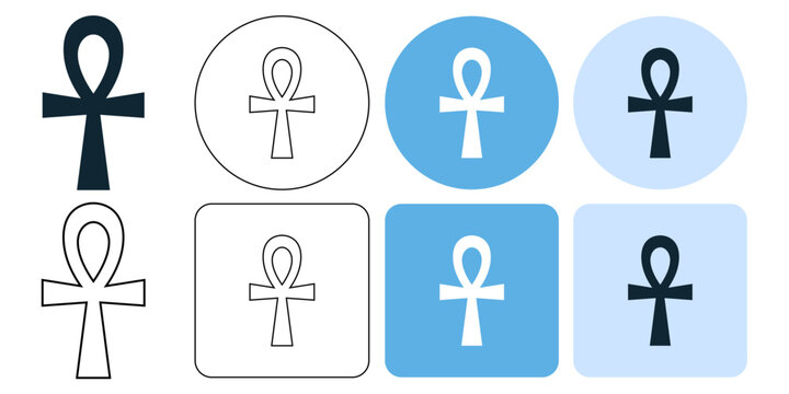 kemetism, trad.african, egyptian ankh symbols, spiritual religion sign icon symbol ui and ux design, glyphs and stroke line icon