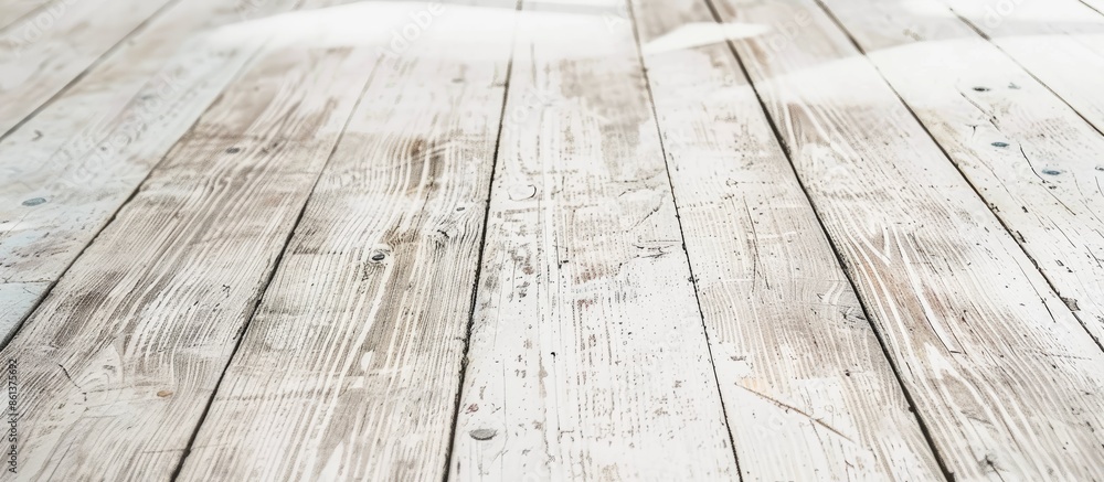 Fototapete vintage style wooden flooring with a white hue as an abstract background with a rustic texture, idea