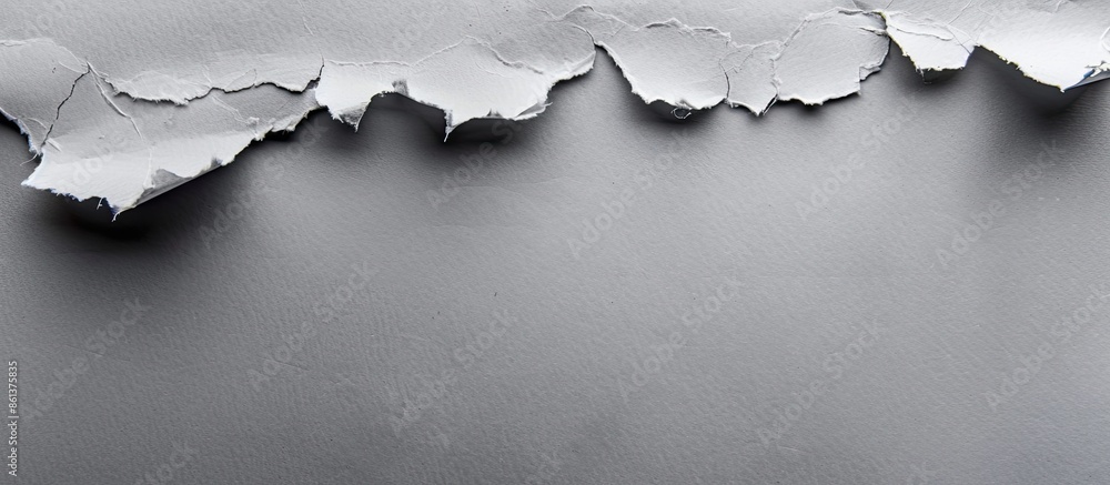 Aufkleber torn paper on gray backdrop with room for text in the image. copy space available
