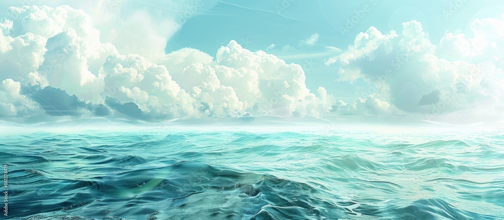 Aufkleber Scenic seascape with a variety of unique water hues and a blank area for adding text or images, known as a copy space image.