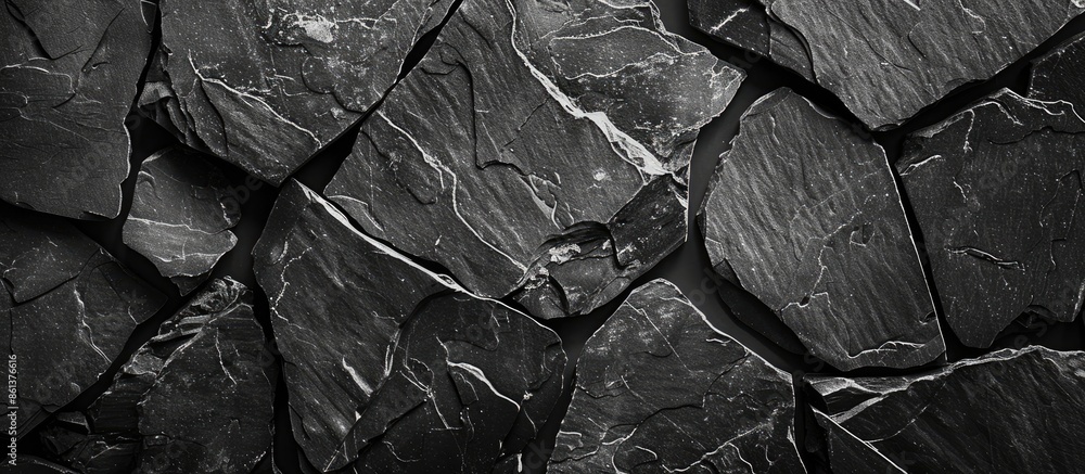 Aufkleber Abstract stone pattern against a black backdrop with copy space image.