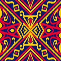 Ikat Abstract Ethnic Art, Tribal Seamless Patterns, Fabric Patterns, Folk Embroidery, Aztec Geometric Art Jewelry Prints, Covers, Mexican Style, Carpet Design, Wallpaper, Wraps, Fabrics, Clothing.