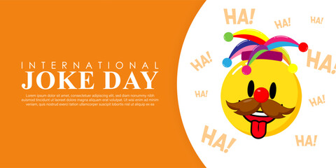 Vector illustration of International Joke Day social media feed template