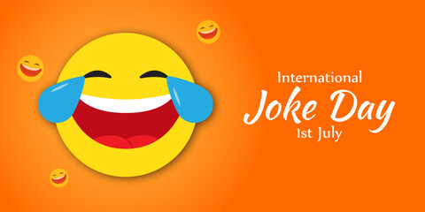 Vector illustration of International Joke Day social media feed template