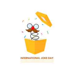 Vector illustration of International Joke Day social media feed template