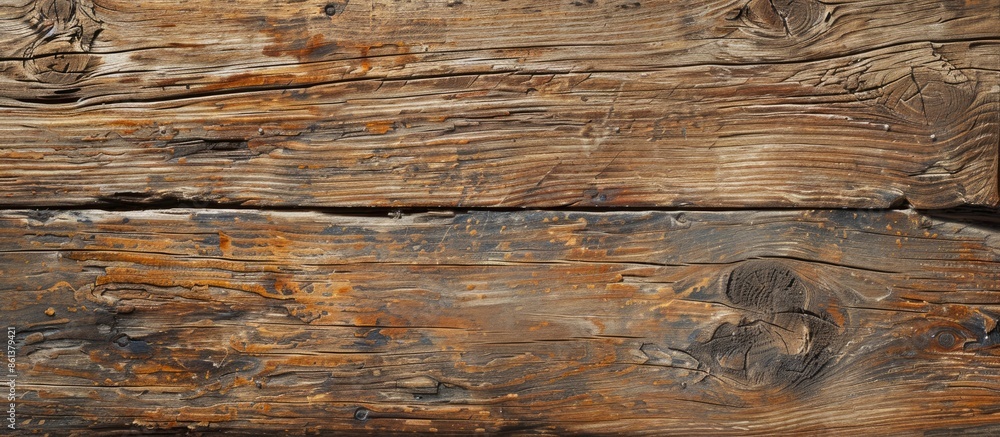 Poster a weathered brown wooden board with a coarse texture, ideal for displays with copy space image.