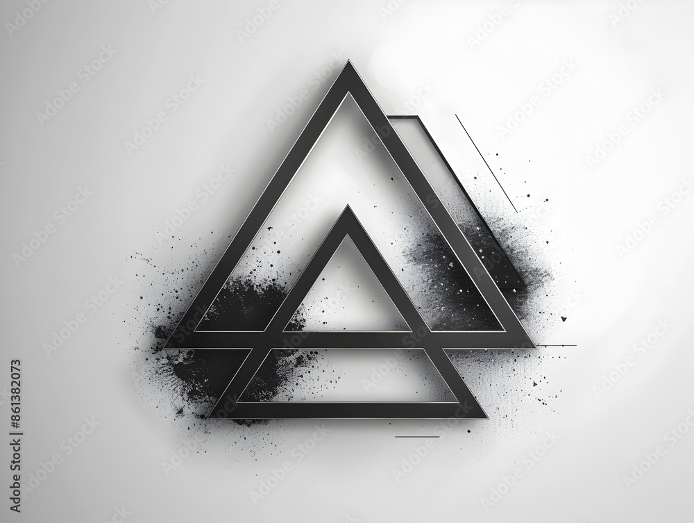 Poster sleek minimalist triangular line frame for modern graphic designs and on clean white background