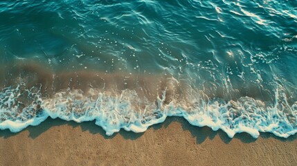 Obraz premium Waves with beach background top view. Holidays illustration generated by ai