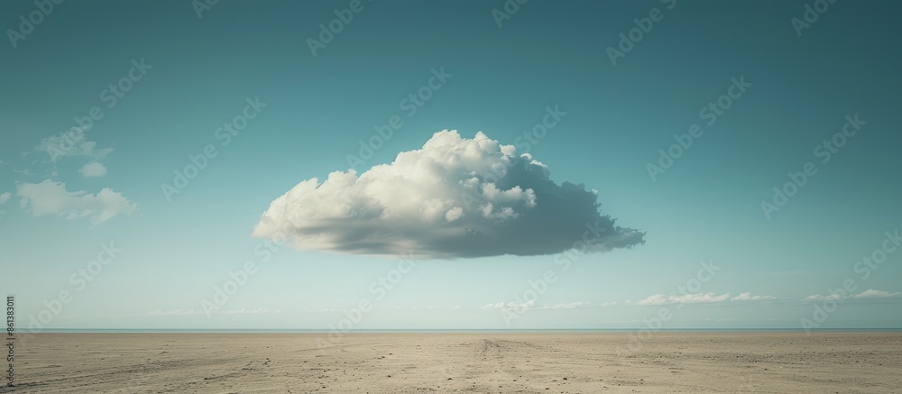Aufkleber a small, solitary cloud drifts in the empty sky, offering room for text in the image. copy space ava