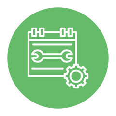 Production Schedule icon vector image. Can be used for Manufacturing and Distribution.