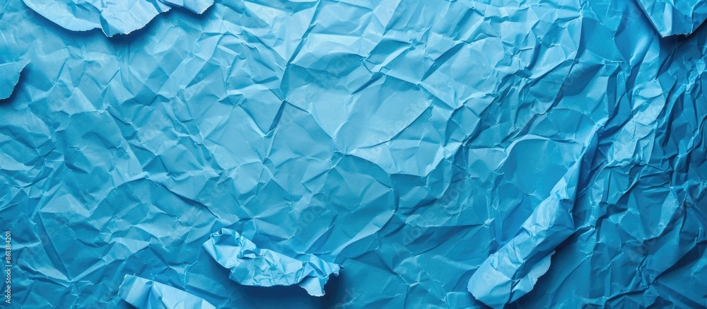 Aufkleber blue crumpled paper with copy space image.