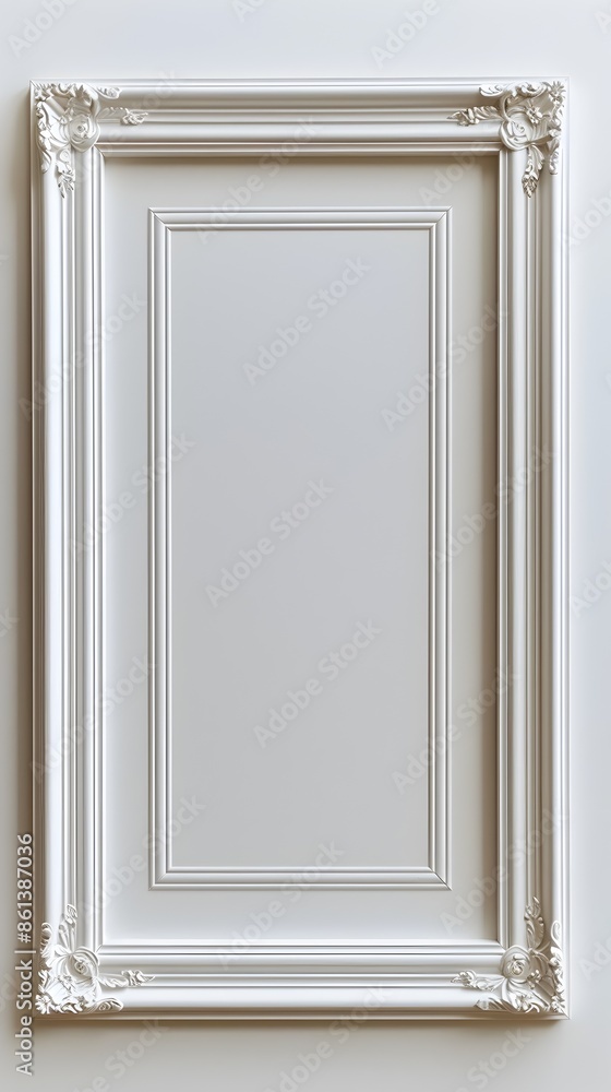 Poster simple classic rectangular line frames on white background with copy space