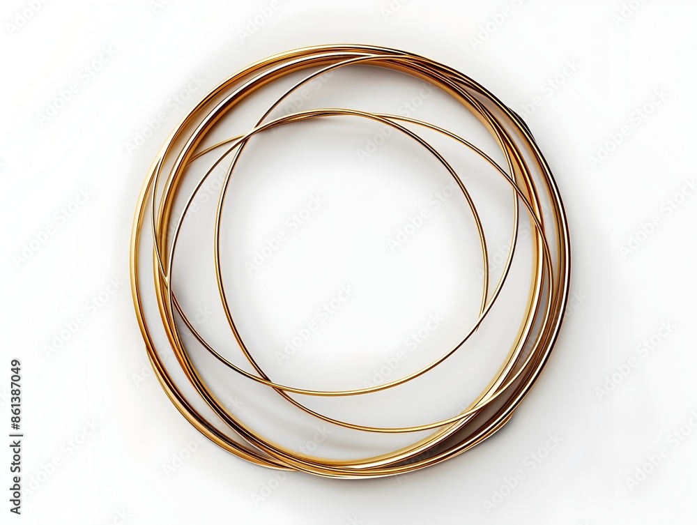 Poster elegant circular line frame with thin borders ideal for refined designs on white background