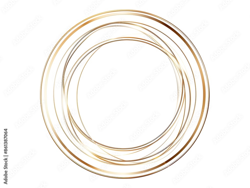 Poster elegant circular line frame with thin borders for refined designs on white background