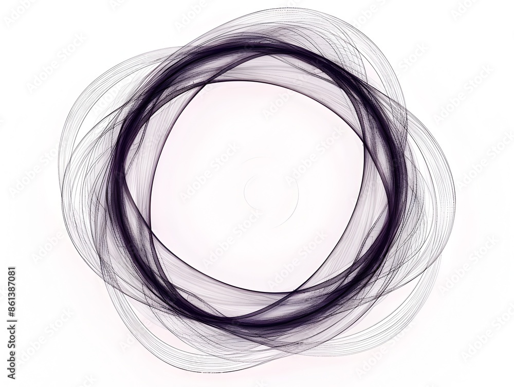 Poster elegant circular line frames set in classic refined designs on white background with isolated copy s