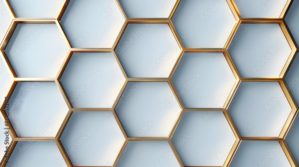 Poster elegant hexagonal line frame with smooth contours for sophisticated designs on white background
