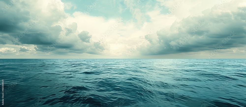 Poster Scenic seascape with a variety of unique water hues and a blank area for adding text or images, known as a copy space image.