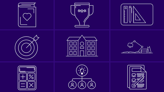 Academic Achievement Line Icons