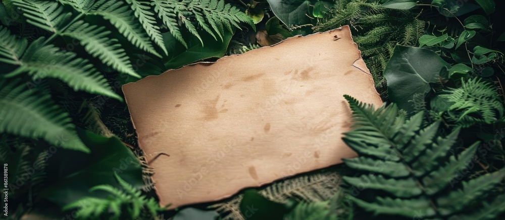 Poster Blank note with a nature-themed backdrop for a copy space image.